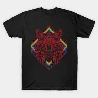 Rainbow Red Cat T-Shirt